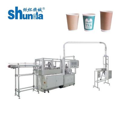 Kualitas Mesin Pembuat Cangkir Kopi Kertas Dinding Ganda Otomatis kisaran ukuran 6-22oz pabrik