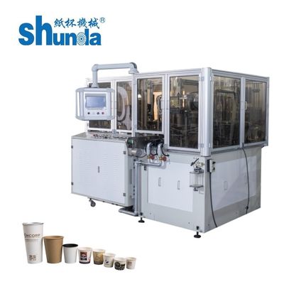 Kualitas High Speed Digital Control Double Wall Paper Cup Sleeve Making Machine dengan Switch Track pabrik