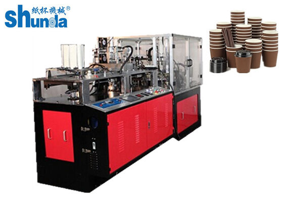 Kualitas Ultrasonic otomatis ganda Wall Paper Cup / Bowl Lengan Mesin 135-450gram pabrik