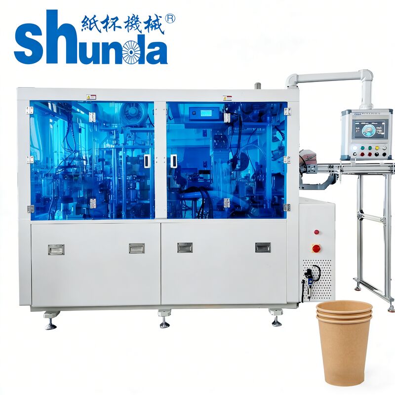 160 pcs/Min Hot Air and Ultrasonic Sealing High Speed Servo Paper Cup Machine For Cold Drink