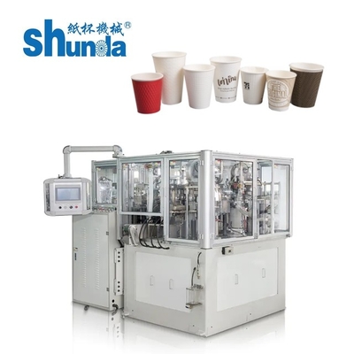 Horizontal Disposable Kertas Otomatis Mesin Cup Untuk Dingin / Piala Minum Hot