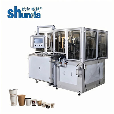 2020 Shunda Automatic Paper Tea Cup Making Machine Berkecepatan Tinggi 100-145pcs / m